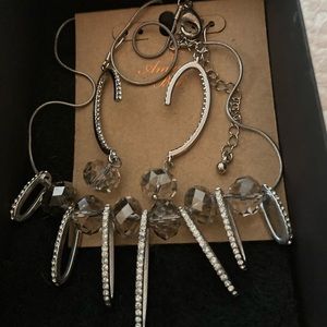 Parklane silver necklace & earrings with mini pave crystals. New without tags.